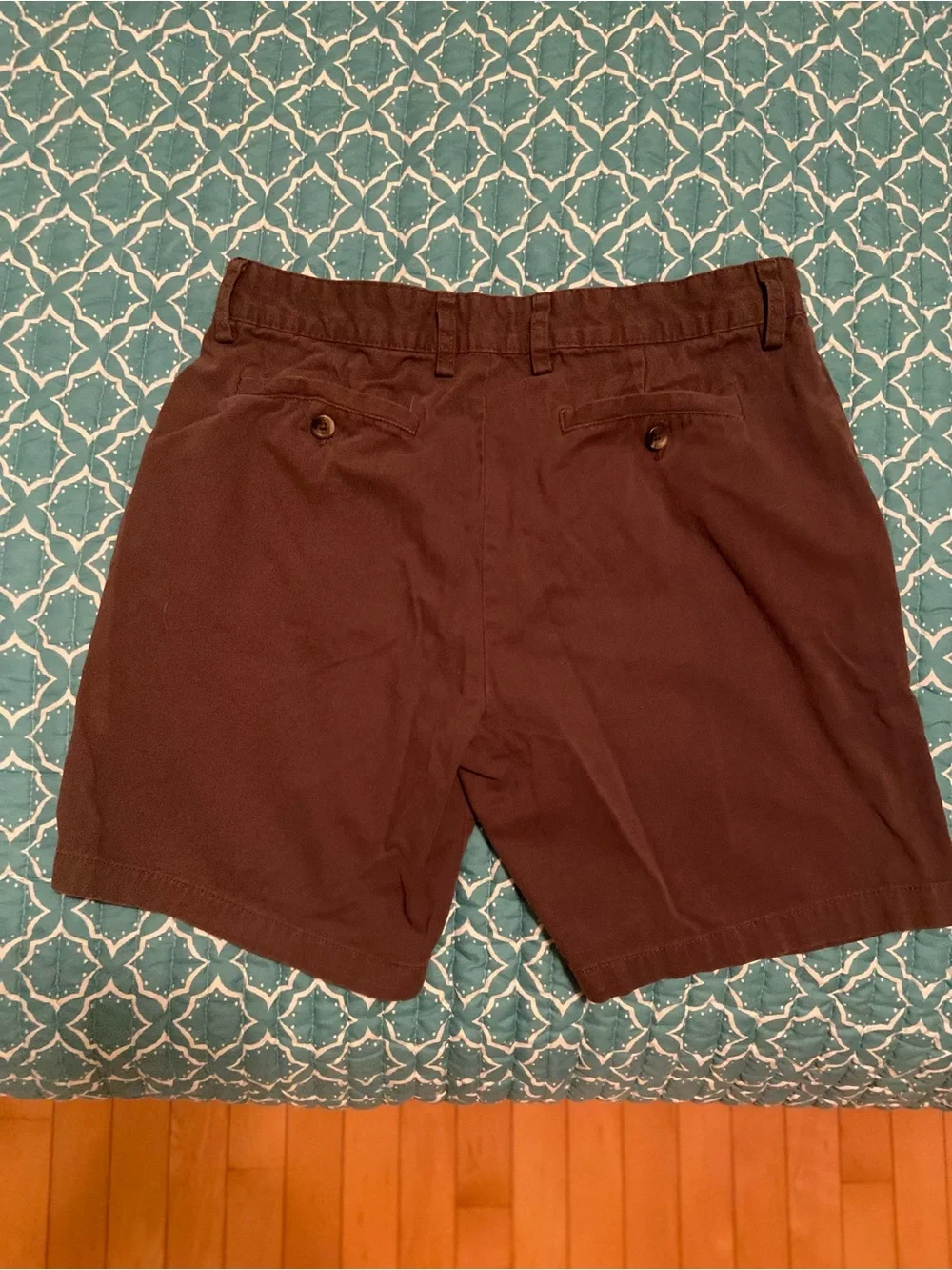 Cotton & Co Women’s Brown Chino Shorts Casual Flat Front Pockets